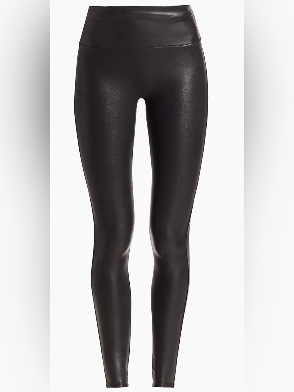 SPANX Black Faux Leather Leggings - High Waist Shaping